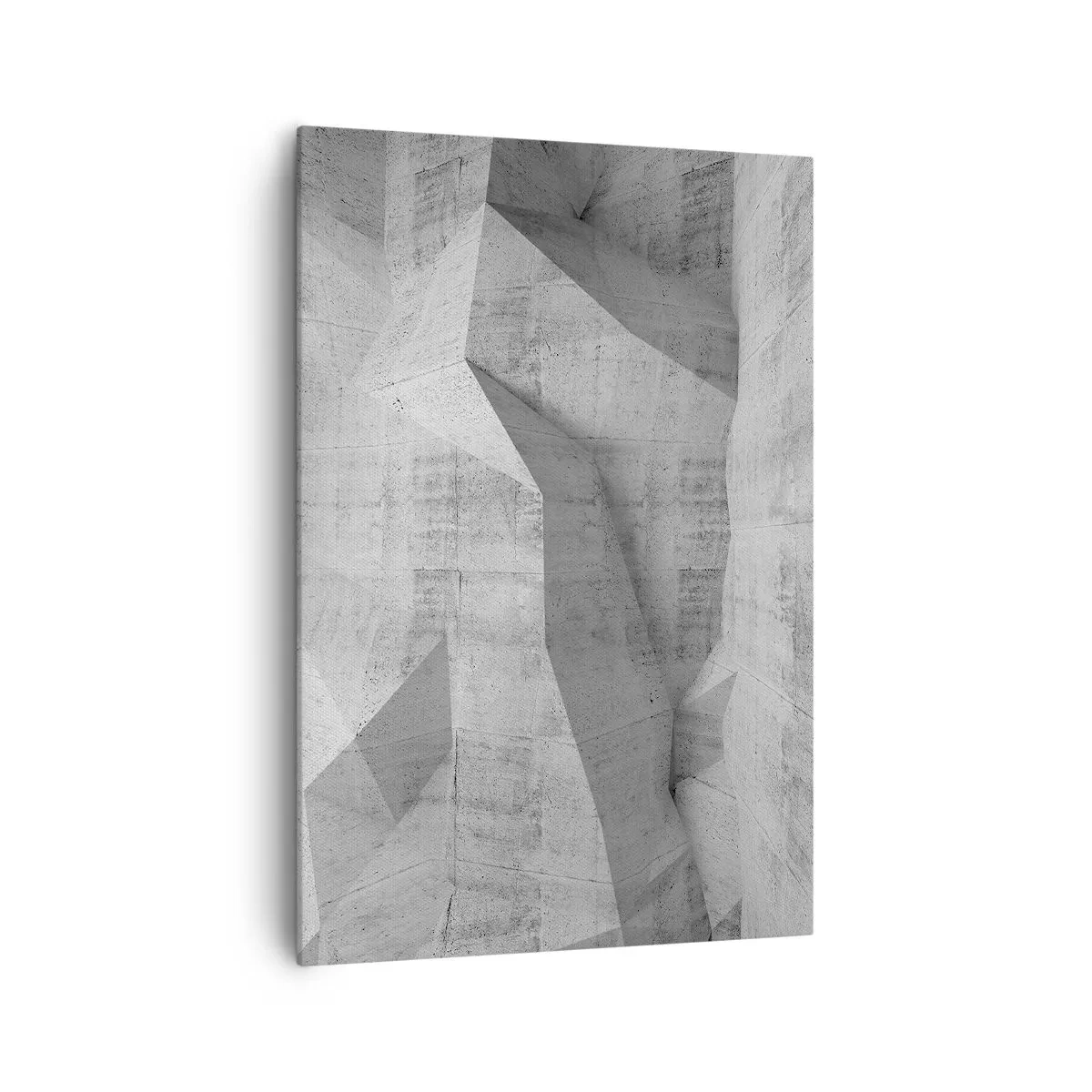 Obraz na płótnie - Geometryczne betonowe formy w szarości - 70x100cm - Prawdziwe wyzwanie - Nowoczesna dekoracja ścienna do salonu i sypialni ARTTOR
