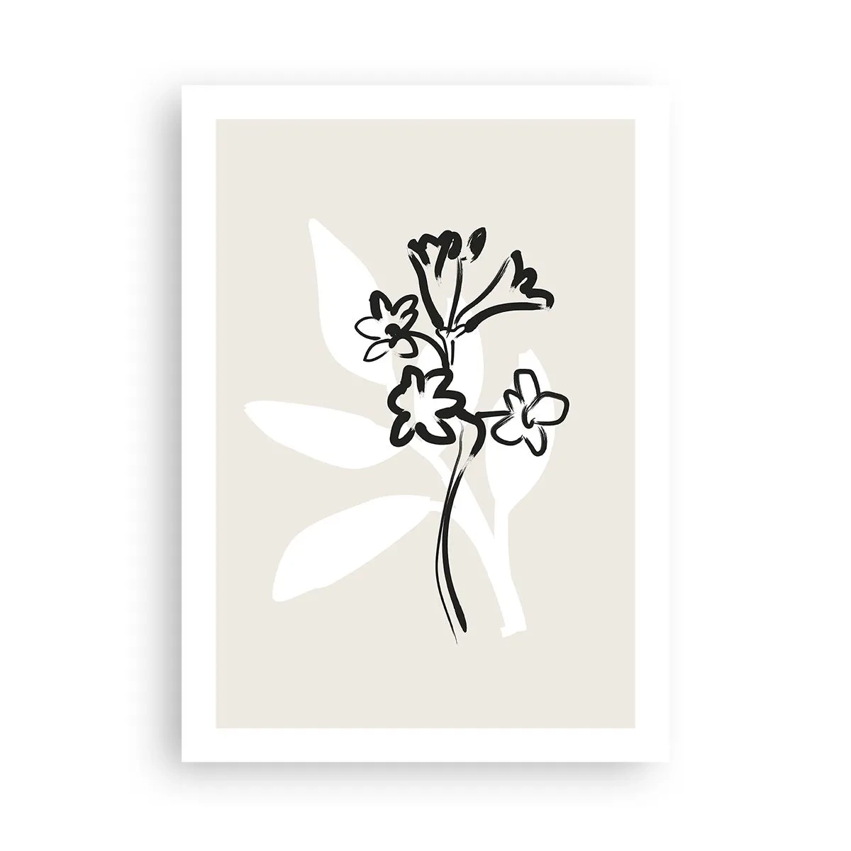 Plakat - Minimalistyczny rysunek kwiatów - 50x70cm - Szkic do zielnika - Nowoczesna dekoracja ścienna do salonu, kuchni i sypialni ARTTOR