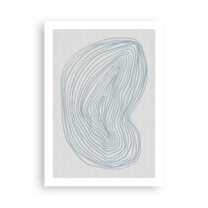 Plakat - Minimalistyczna abstrakcja z liniowym wzorem w odcieniach niebieskiego - 50x70cm - Uśmiech kropli - Nowoczesna dekoracja ścienna do salonu, kuchni i sypialni ARTTOR
