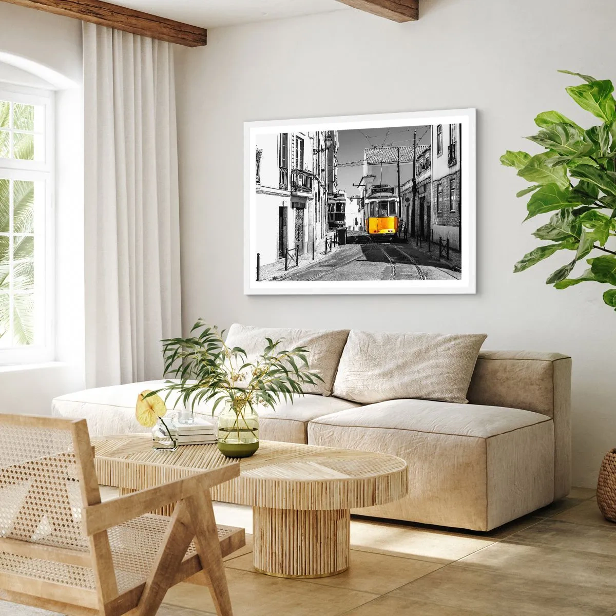 Plakat w białej ramie - Duch Lizbony - 70x50 cm