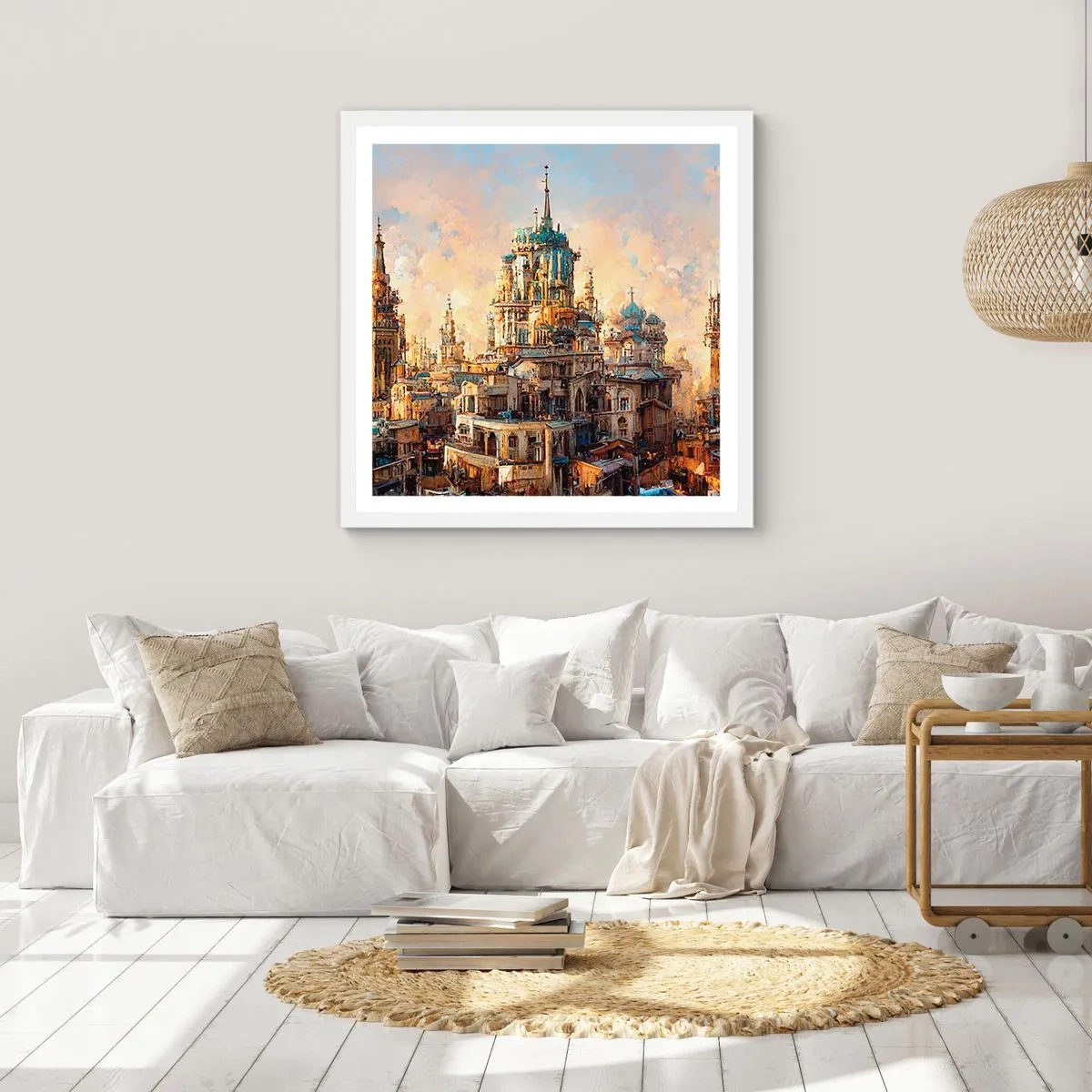 Plakat w białej ramie - Miasto miast - 60x60 cm
