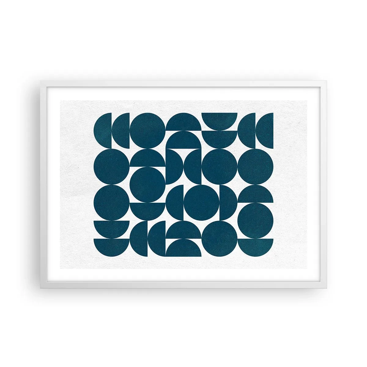 Plakat w białej ramie - Koła i półkola - 70x50 cm