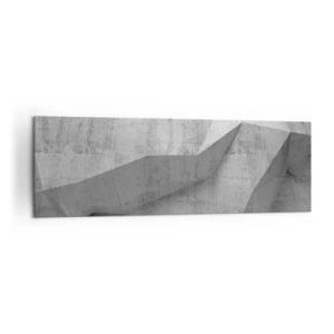 Obraz na płótnie - Geometryczne betonowe formy w szarości - 160x50cm - Prawdziwe wyzwanie - Nowoczesna dekoracja ścienna do salonu i sypialni ARTTOR