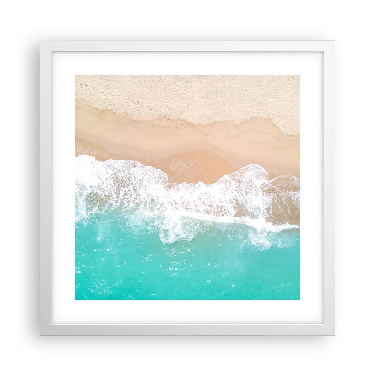 Plakat w białej ramie - Pieszczotliwy dotyk - 40x40 cm