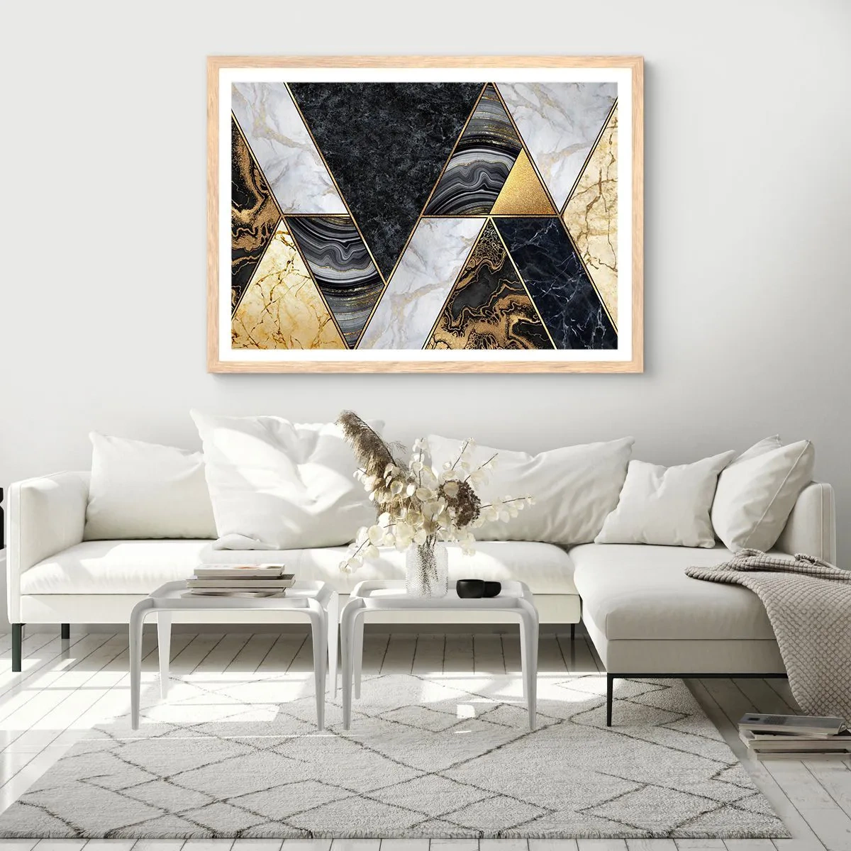 Plakat w ramie jasny dąb - Kamień przy kamieniu - 91x61 cm