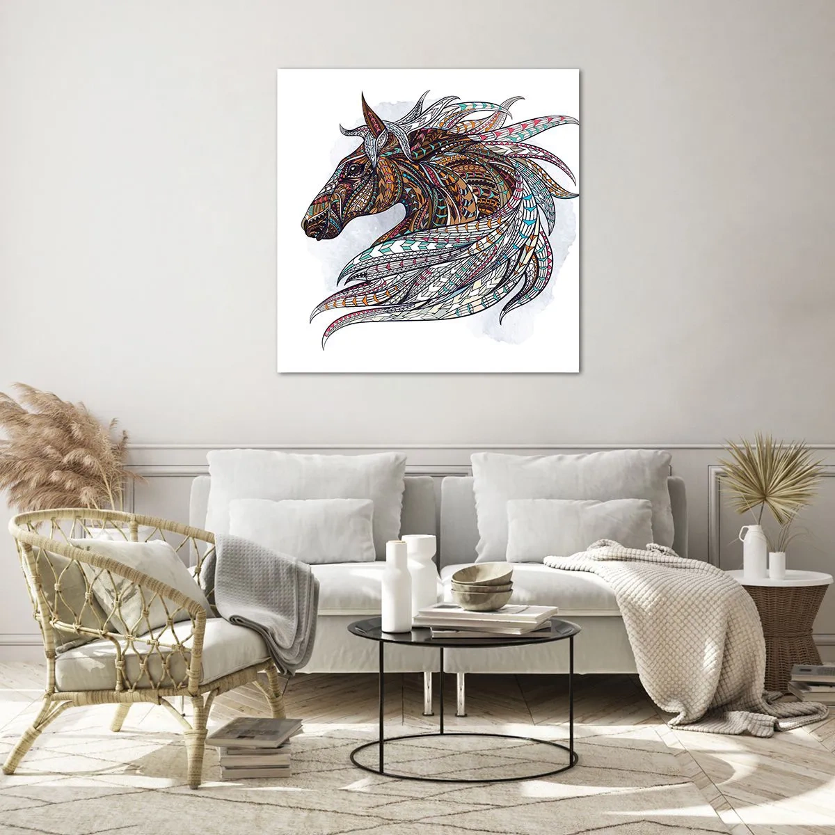 Obraz na szkle - Rumak celtyckiego wojownika - 60x60 cm