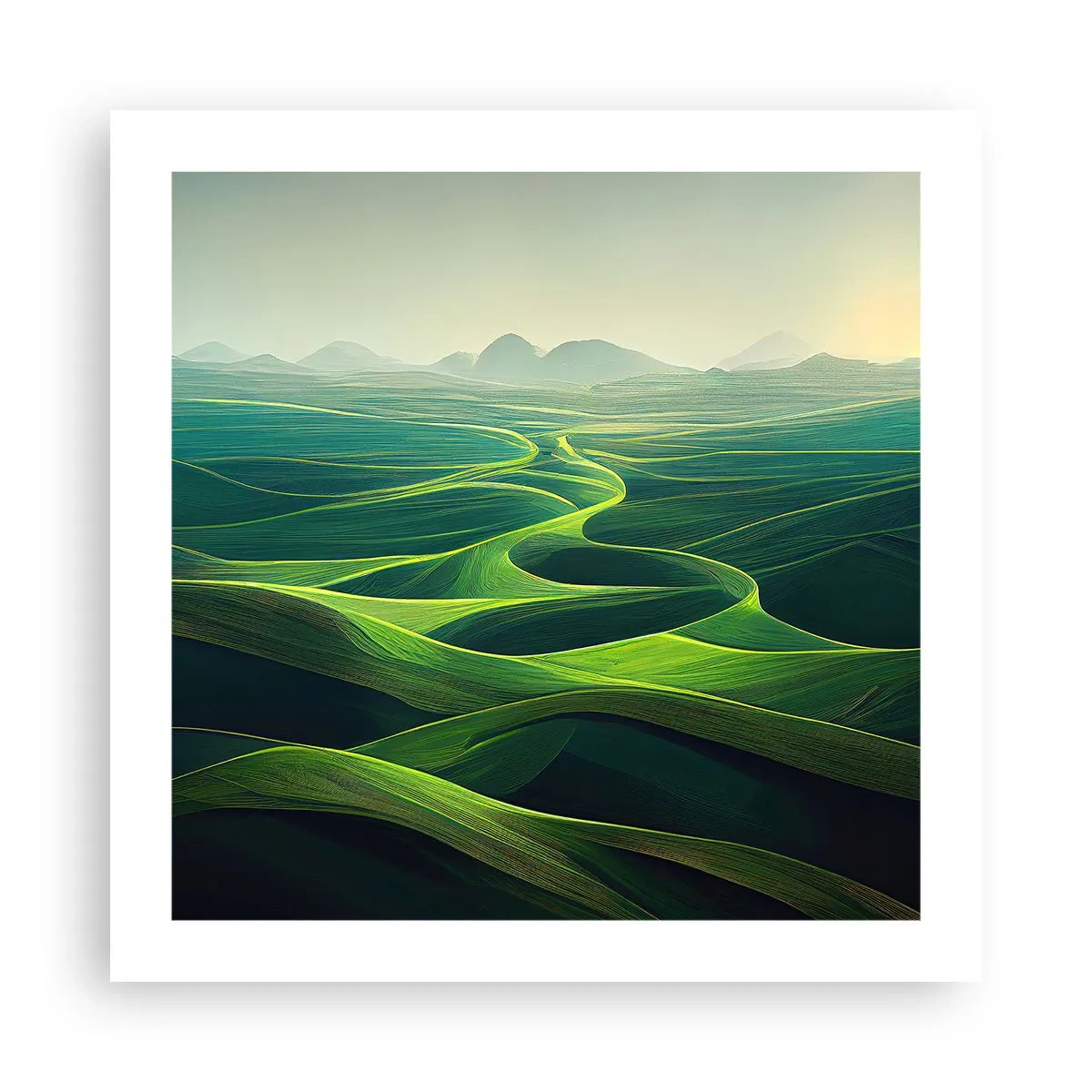 Plakat - W zielonych dolinach - 50x50 cm