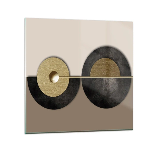 Obraz na szkle - Wariacje wokół koła - 50x50 cm