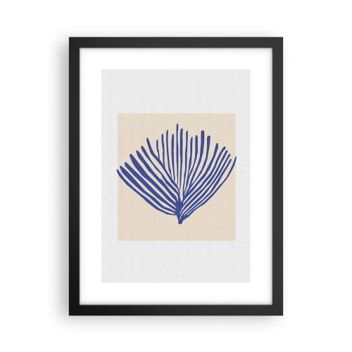 Plakat w czarnej ramie - Niebieski wachlarz - 30x40 cm
