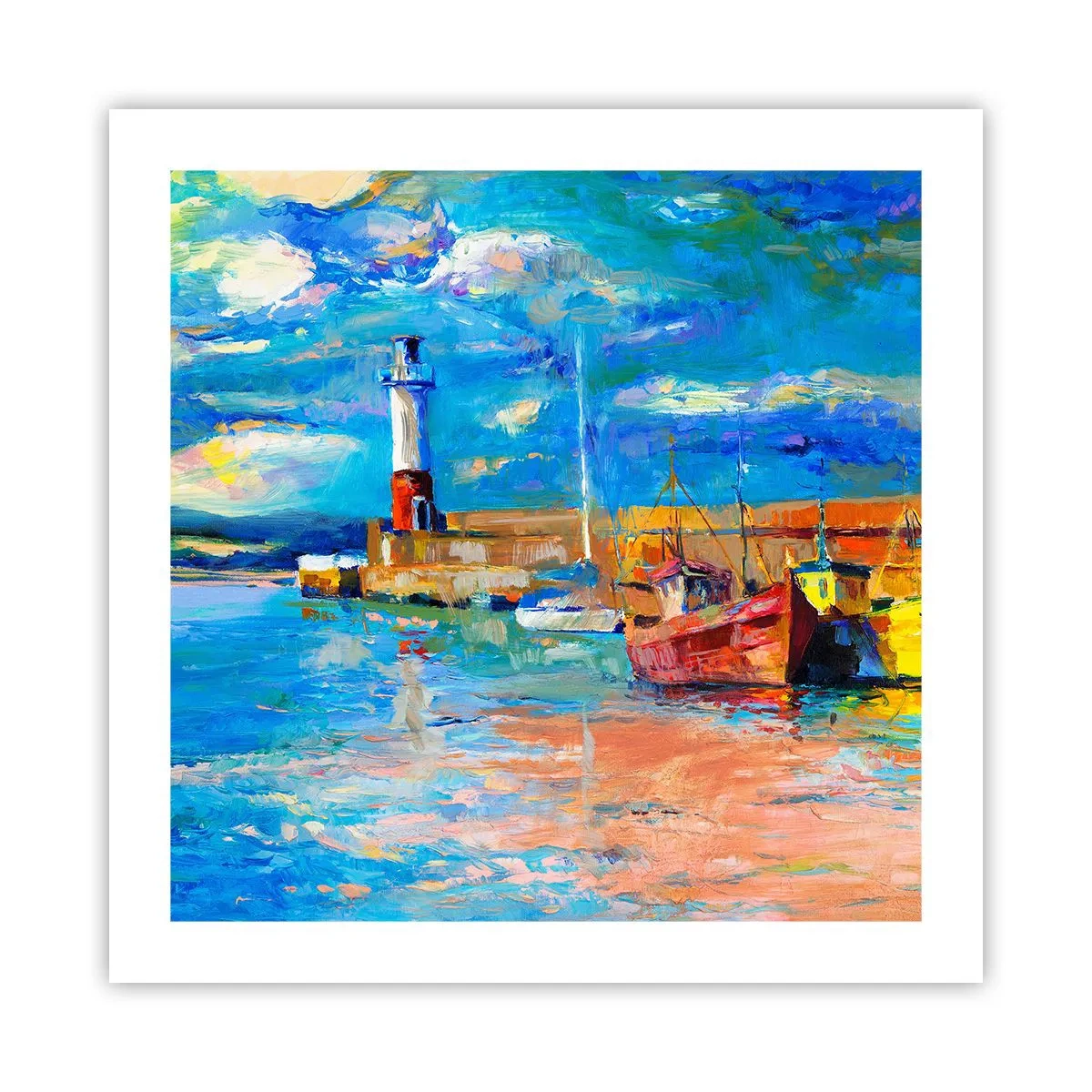 Plakat - Popołudnie w tęczowej zatoce - 50x50 cm