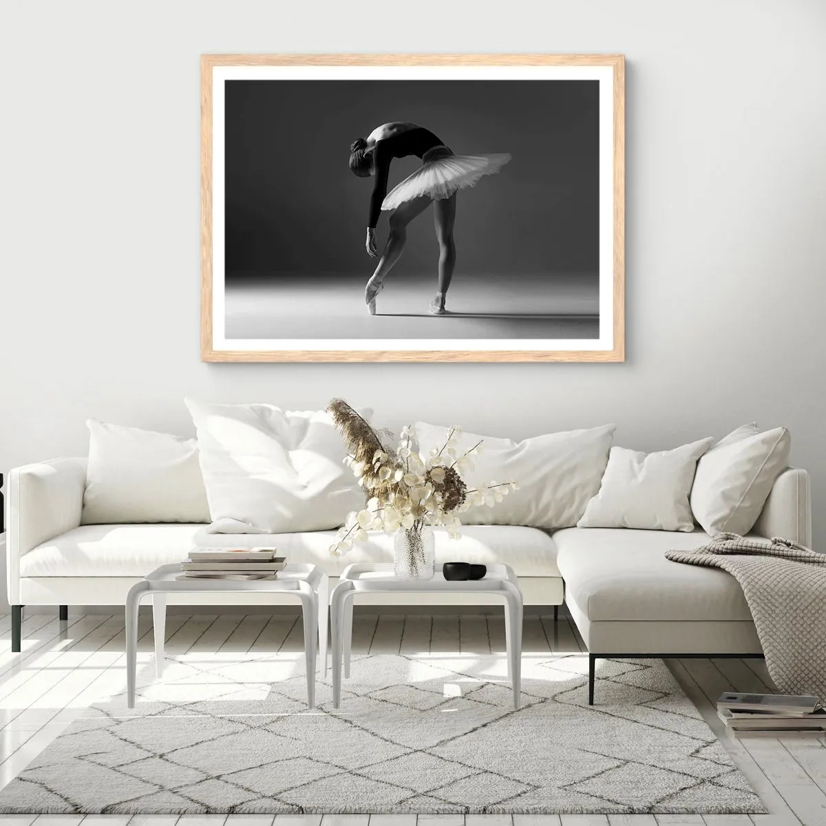 Plakat w ramie jasny dąb - Bella balerina - 91x61 cm