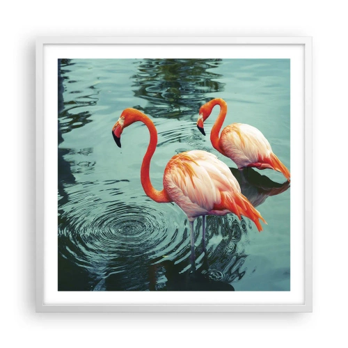 Plakat w białej ramie - Jesteśmy teraz w modzie - 60x60 cm