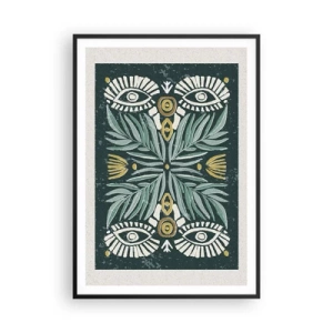 Plakat w czarnej ramie - Jak ludowa wycinanka - 70x100 cm