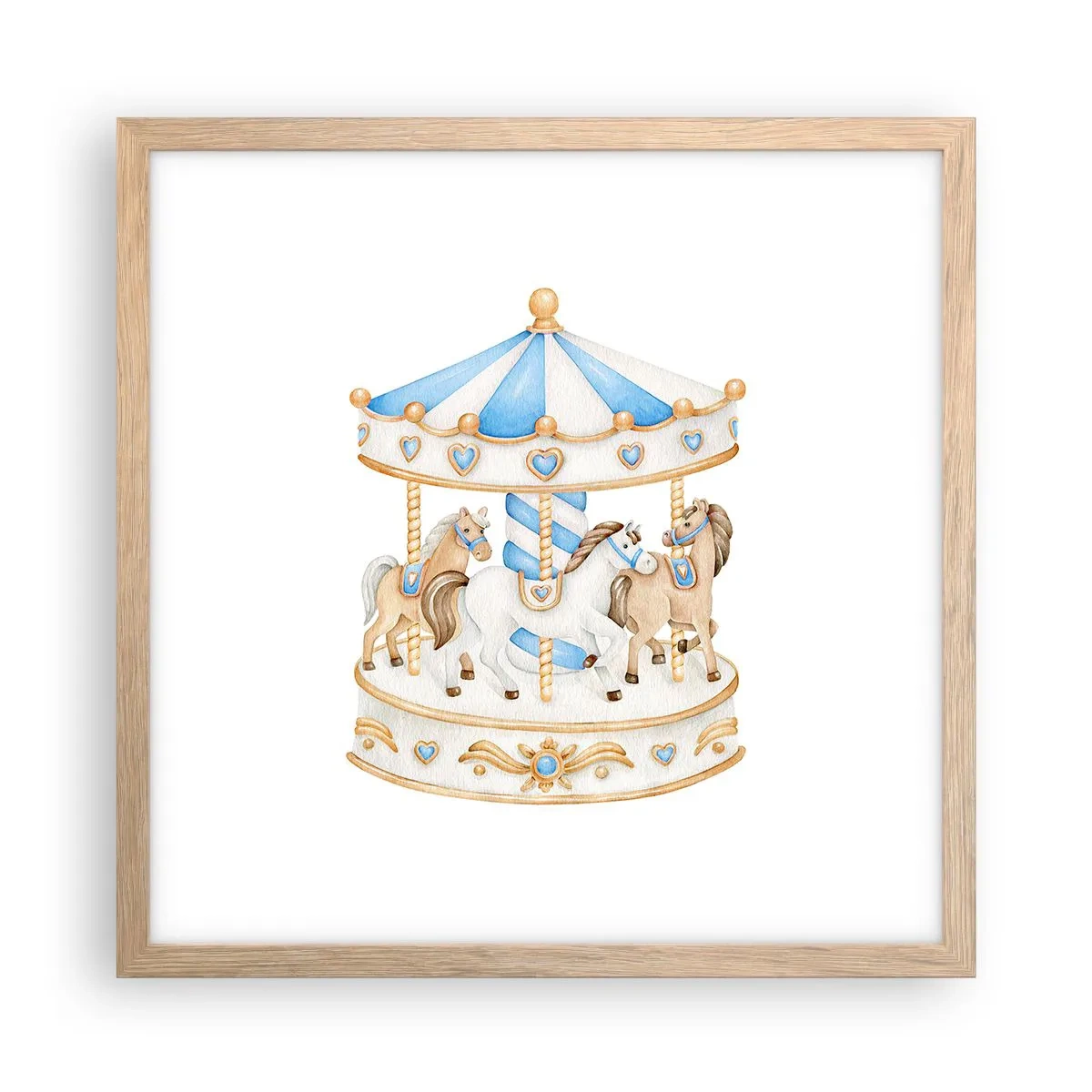 Plakat w ramie jasny dąb - Słodkie dzieciństwo - 40x40 cm