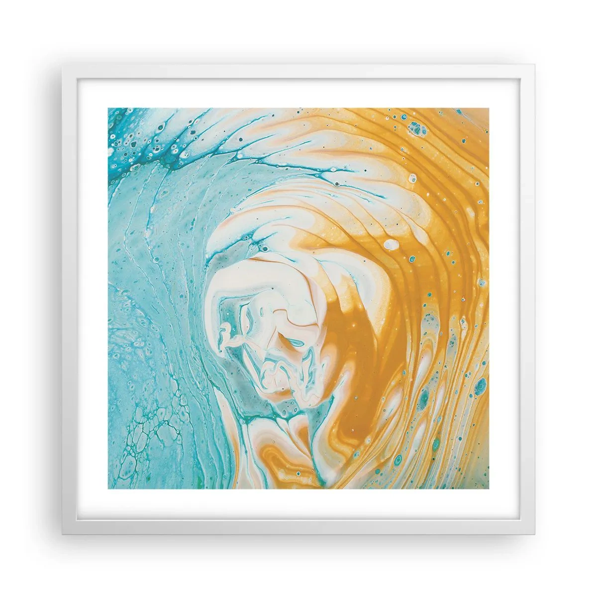 Plakat w białej ramie - Pastelowy wir - 50x50 cm