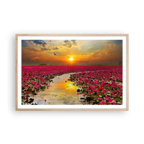 Plakat w ramie jasny dąb - Tajemne życie jeziora - 91x61 cm