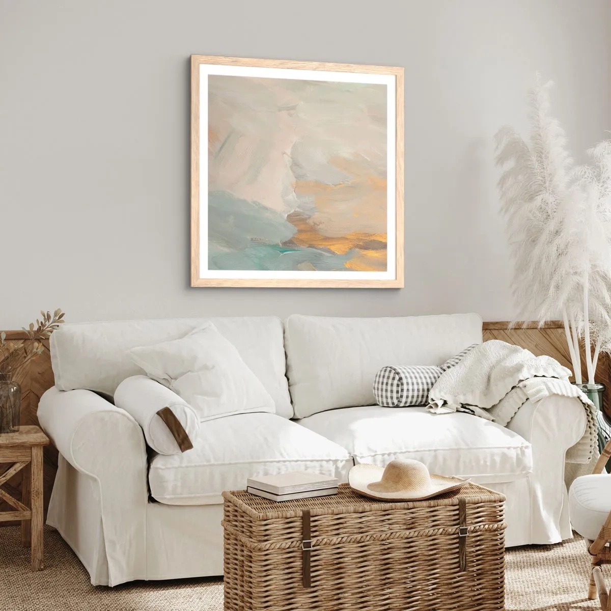 Plakat w ramie jasny dąb - Abstrakcja – kraina łagodności - 30x30 cm