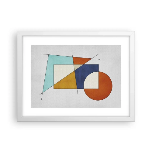 Plakat w białej ramie - Abstrakcja: modernistyczna zabawa - 40x30 cm