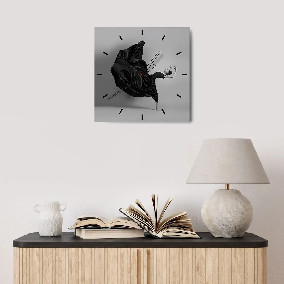 Zegar ścienny - Uskrzydlona muzyką - 40x40 cm