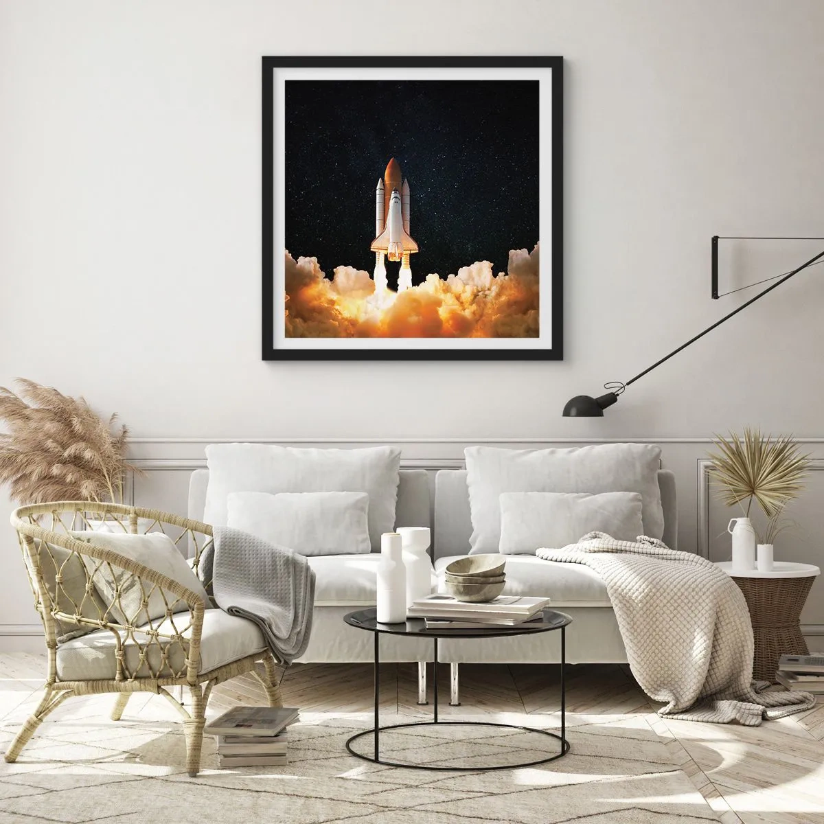 Plakat w czarnej ramie - Ad astra! - 40x40 cm