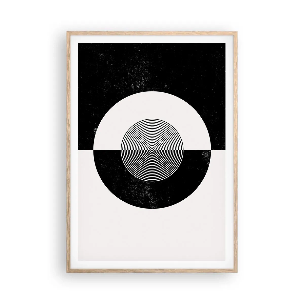 Plakat w ramie jasny dąb - Harmonia w czerni i bieli - 70x100 cm