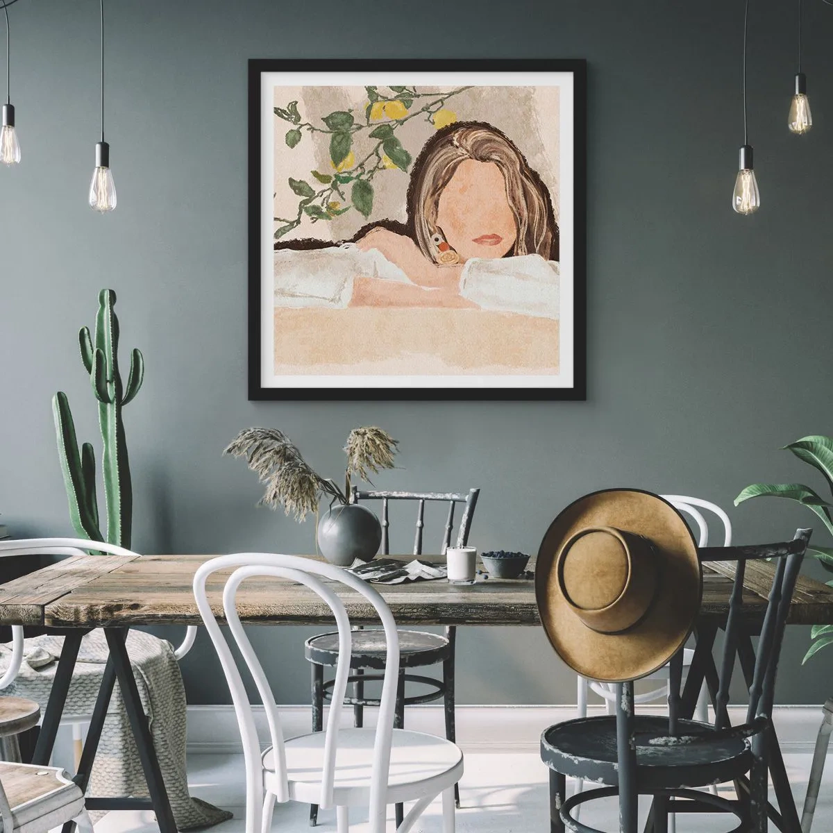 Plakat w czarnej ramie - Piękność południa - 60x60 cm