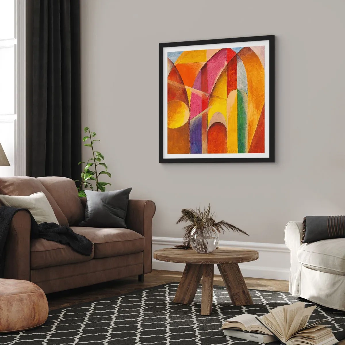 Plakat w czarnej ramie - Katedra słońca - 50x50 cm