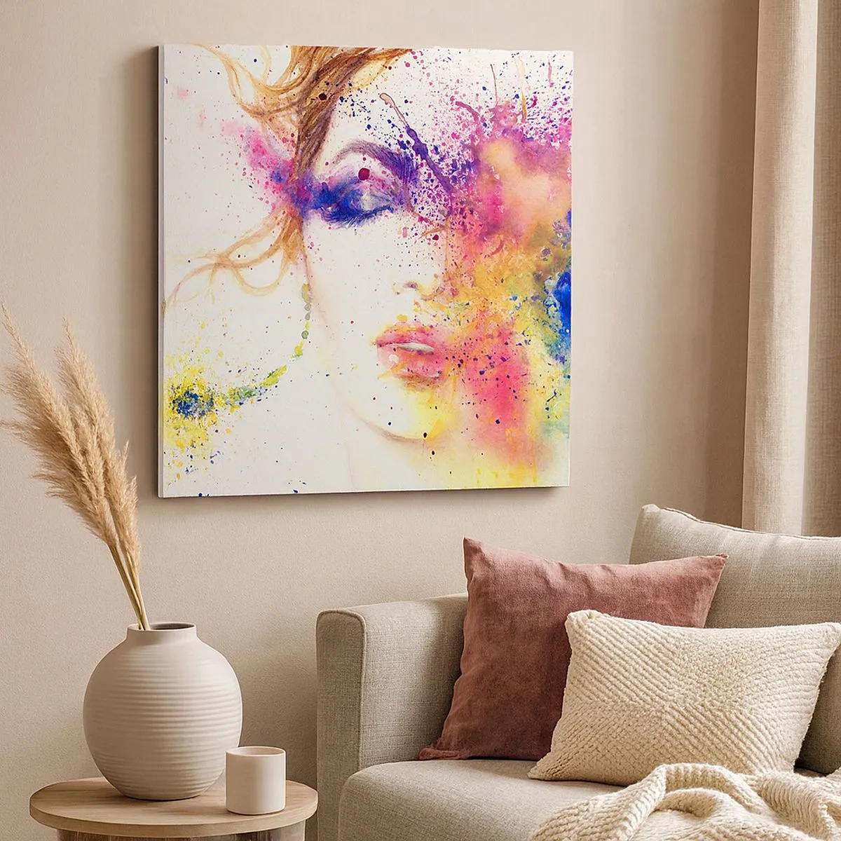 Obraz na płótnie - Tęczowy zawrót głowy - 30x30 cm