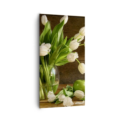 Obraz na płótnie - Soczyste i świeże w zieleni i bieli - 65x120 cm