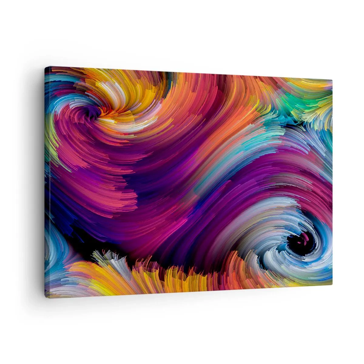 Obraz na płótnie - Abstrakcyjne wiry w żywych kolorach - 70x50cm - Początek nowego świata - Nowoczesna dekoracja ścienna do salonu i sypialni ARTTOR