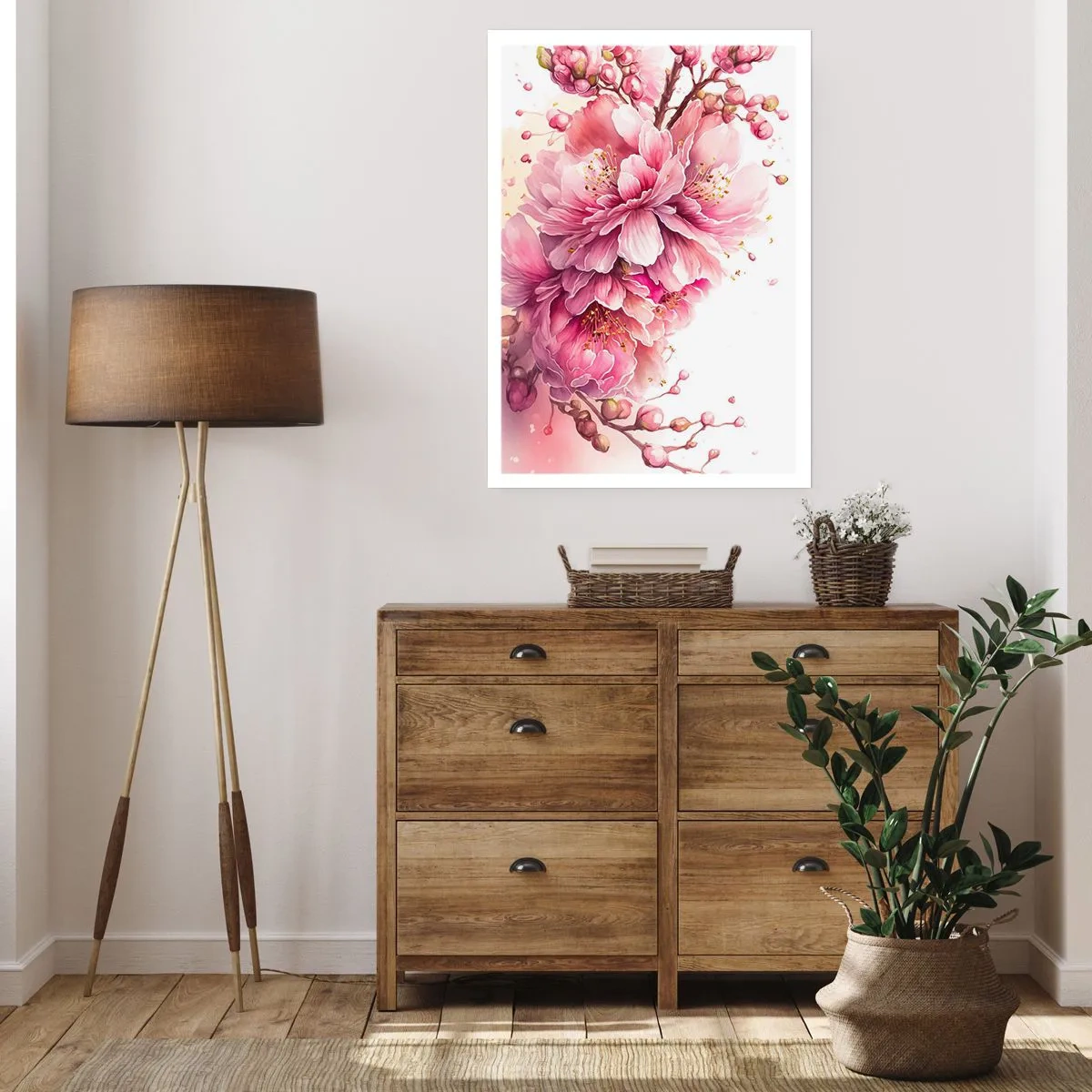 Plakat - Kwiat kwitnącej wiśni - 70x100 cm