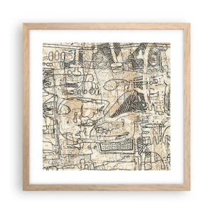 Plakat w ramie jasny dąb - Czeka na rozszyfrowanie - 40x40 cm