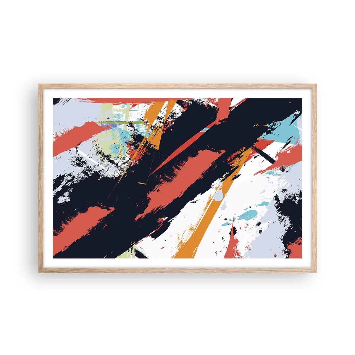 Plakat w ramie jasny dąb - Kompozycja dynamiczna - 91x61 cm