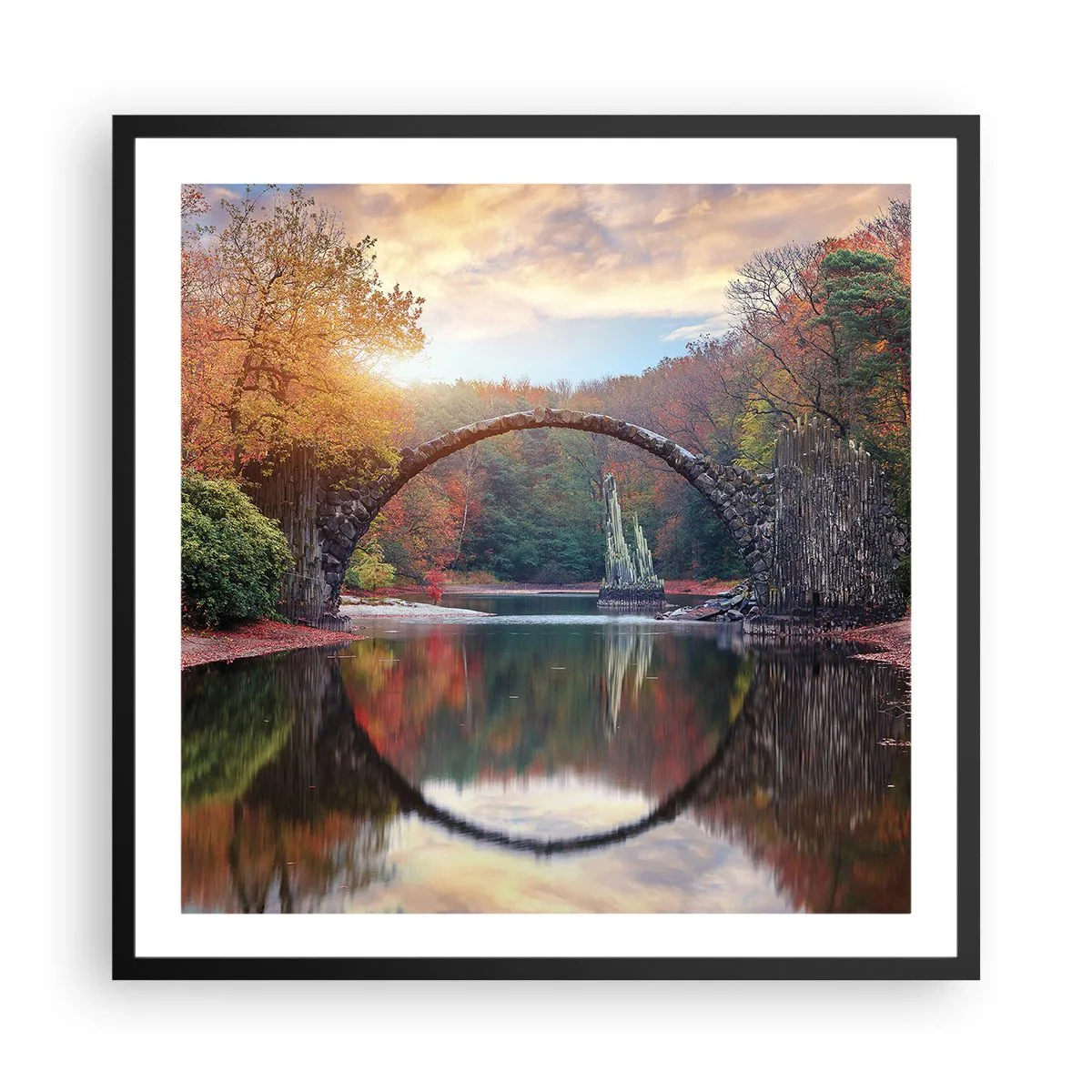 Plakat w czarnej ramie - Po drugiej stronie lustra - 60x60 cm