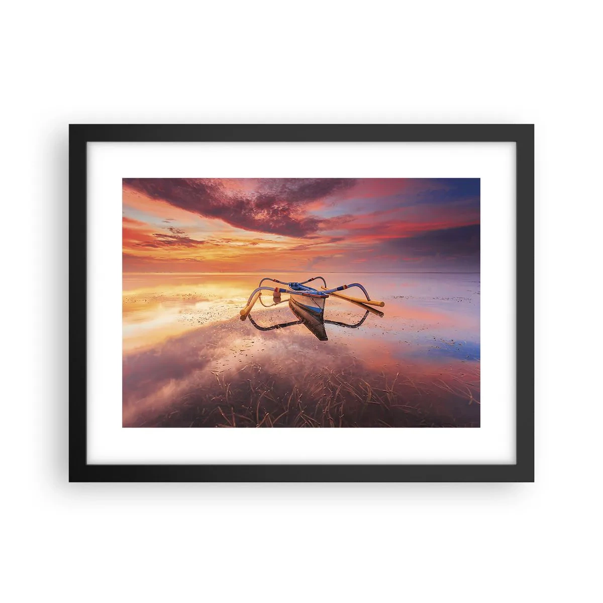 Plakat w czarnej ramie - Spokój tropikalnego wieczoru - 40x30 cm