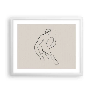 Plakat w białej ramie - Szkic intymny - 50x40 cm