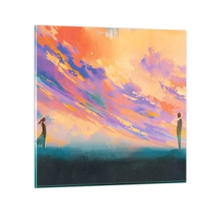 Obraz na szkle - Siła przyciągania - 30x30 cm