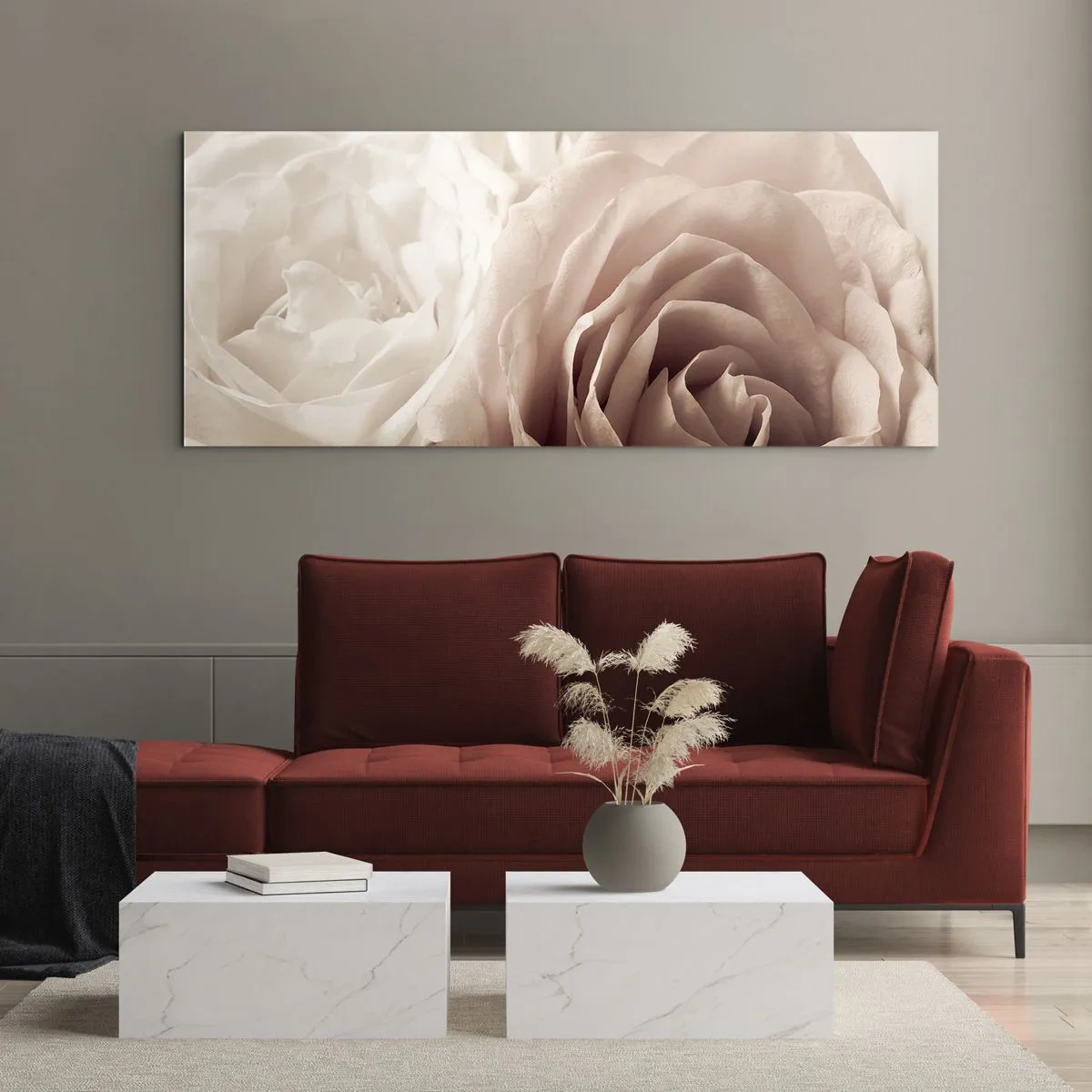 Obraz na szkle - W sercu róży - 100x40 cm
