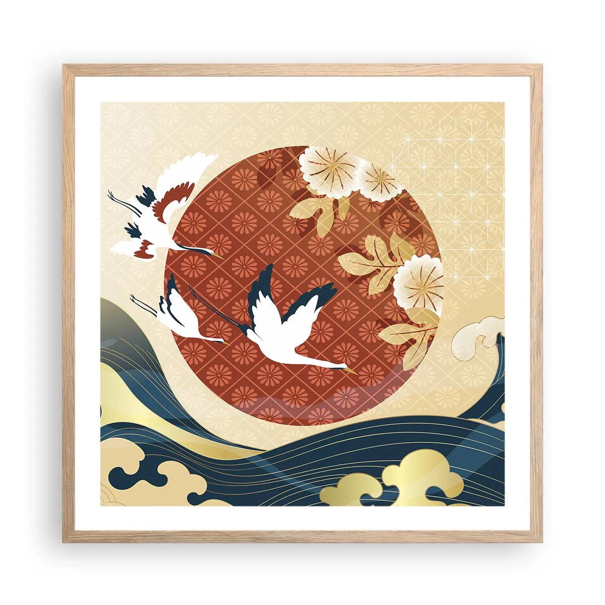 Plakat w ramie jasny dąb - Japońska baśń - 60x60 cm