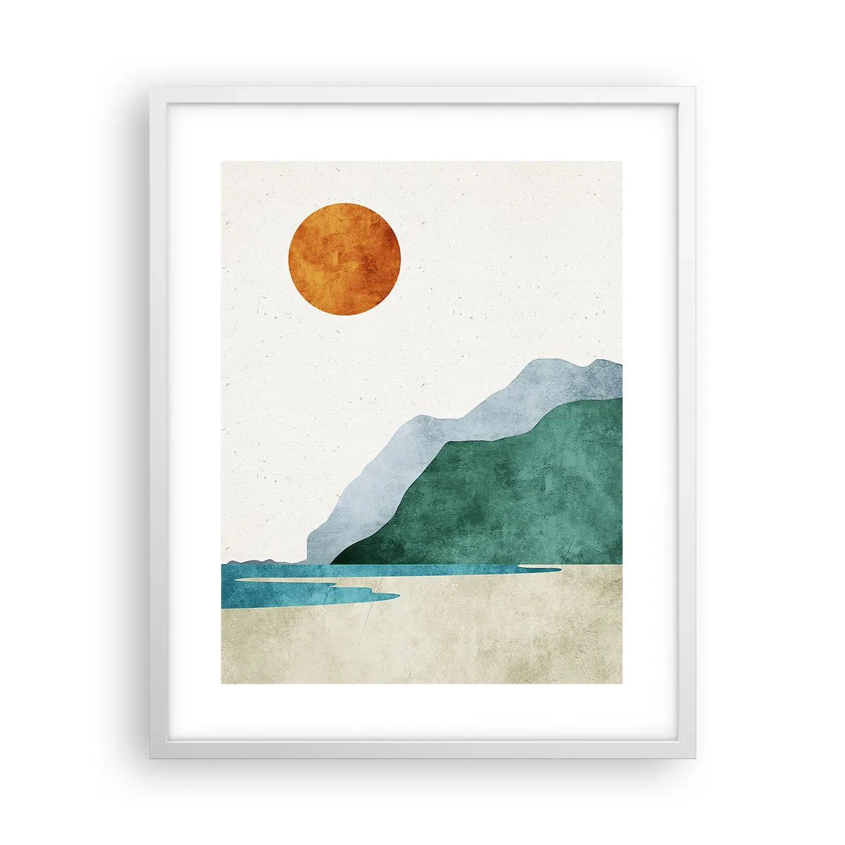 Plakat w białej ramie - Pejzaż jak należy - 40x50 cm