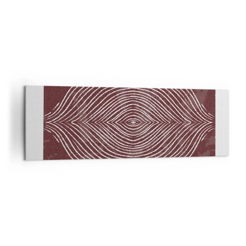 Obraz na płótnie - Symetryczne fale w białych liniach na brązowym tle - 160x50cm - Przestrzeń mówi - Nowoczesna dekoracja ścienna do salonu i sypialni ARTTOR