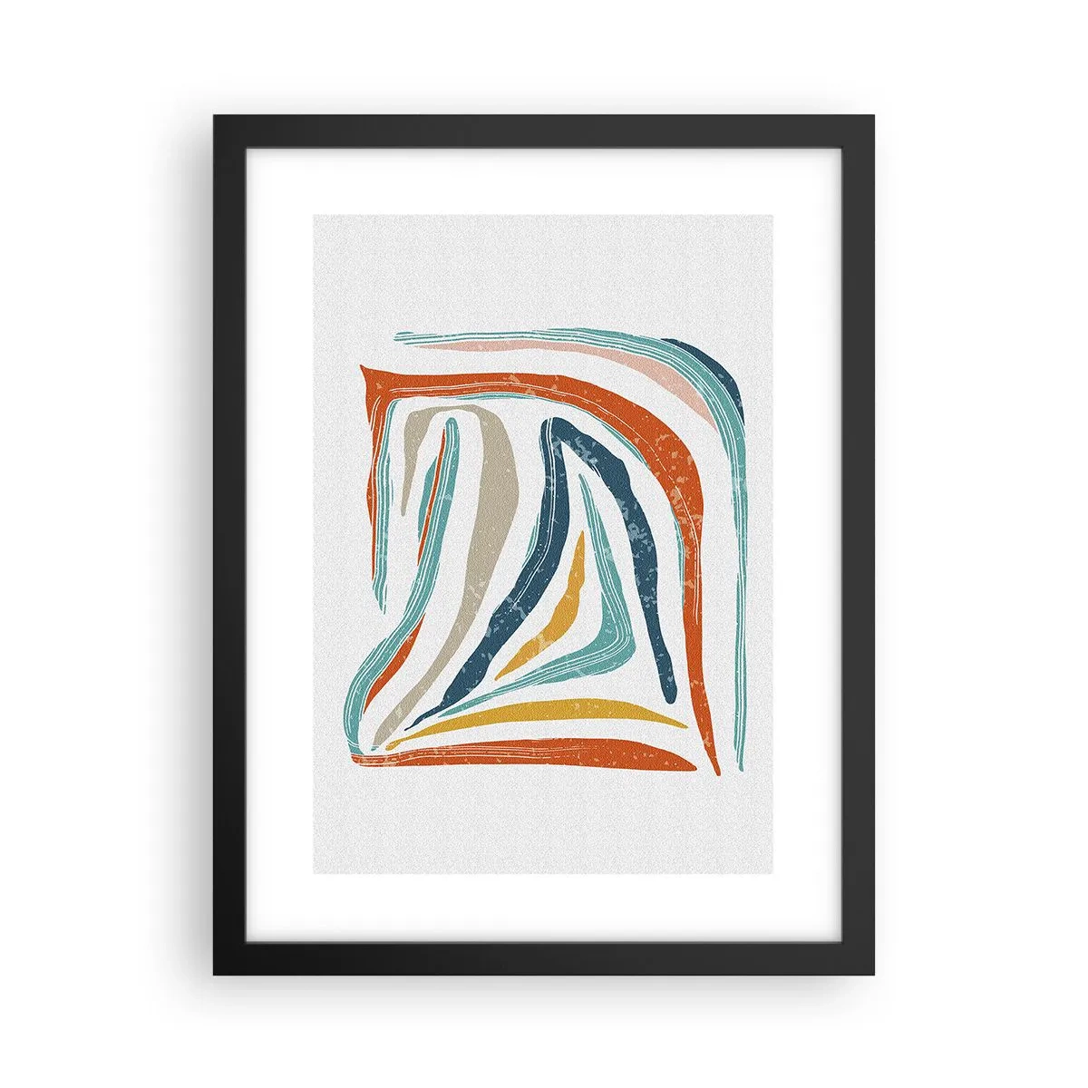 Plakat w czarnej ramie - Abstrakcja przyjaźnie uśmiechnięta - 30x40 cm