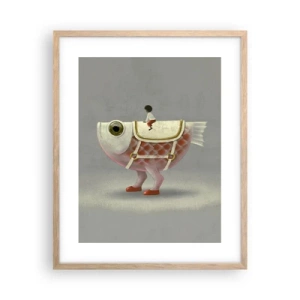 Plakat w ramie jasny dąb - Ryboński jeździec - 40x50 cm