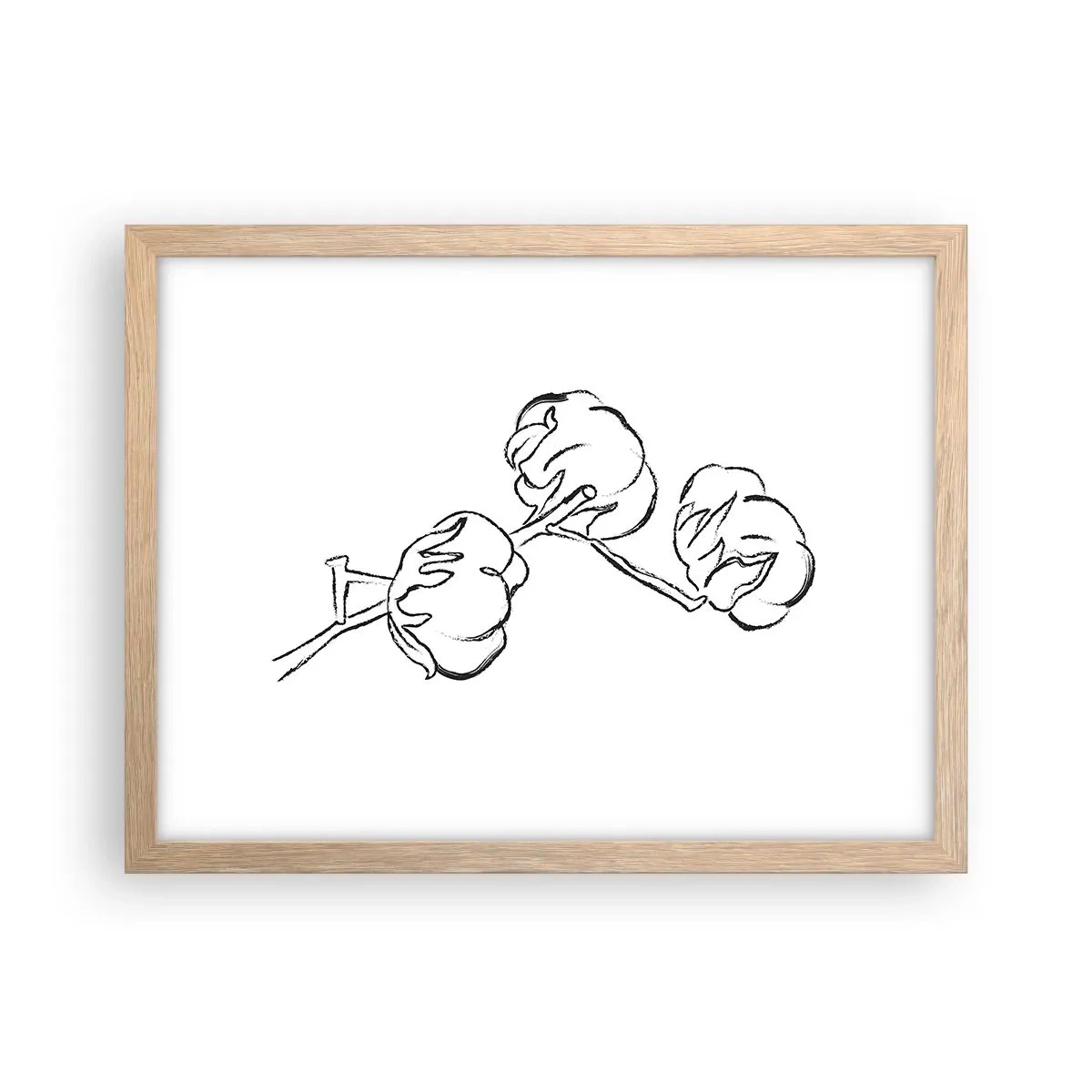Plakat w ramie jasny dąb - Bawełniany puch - 40x30 cm