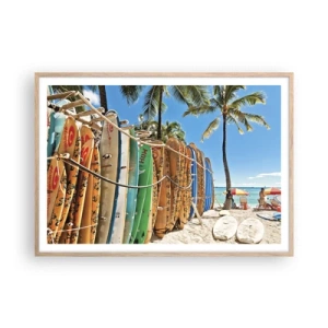 Plakat w ramie jasny dąb - Słoneczna zabawa - 100x70 cm