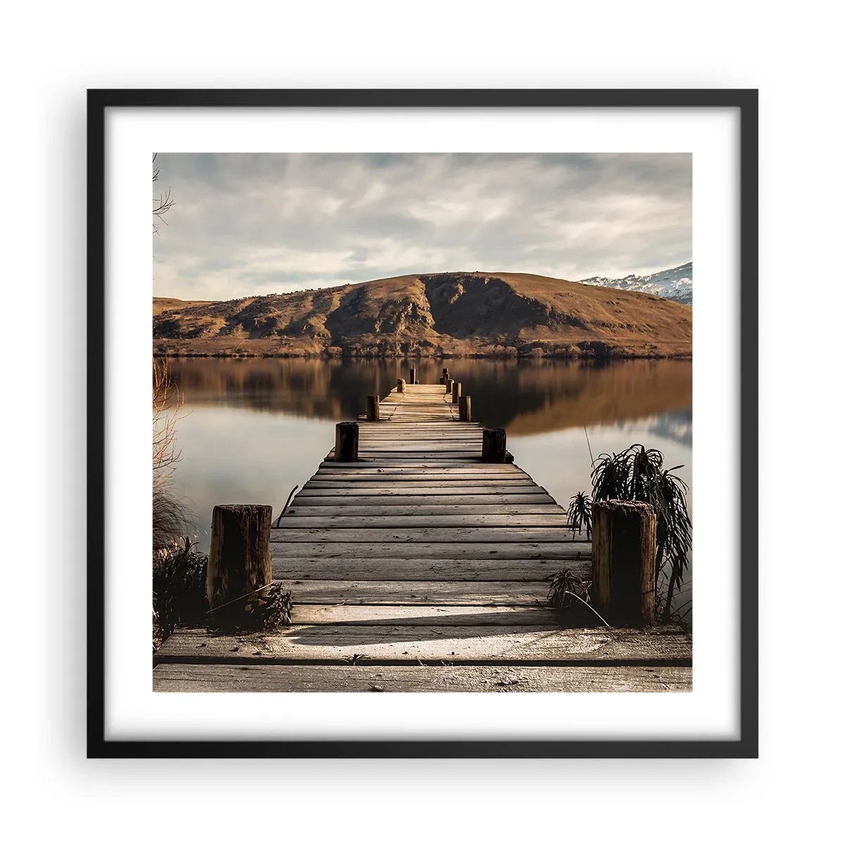 Plakat w czarnej ramie - Pejzaż w ciszy - 50x50 cm