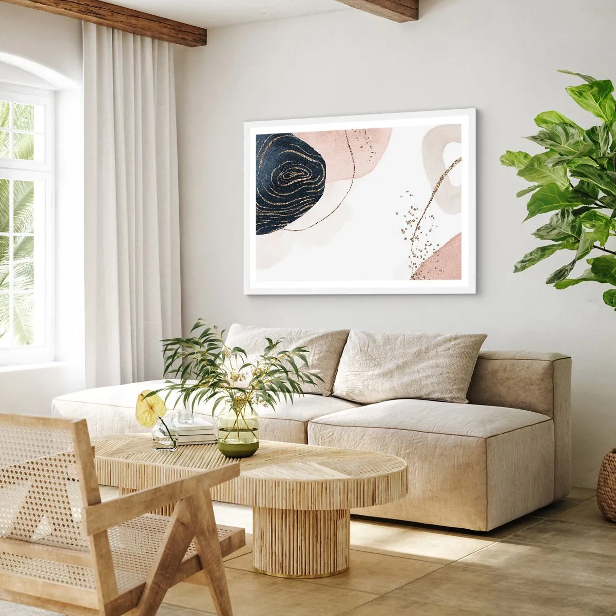 Plakat w białej ramie - Wszystko płynie - 91x61 cm