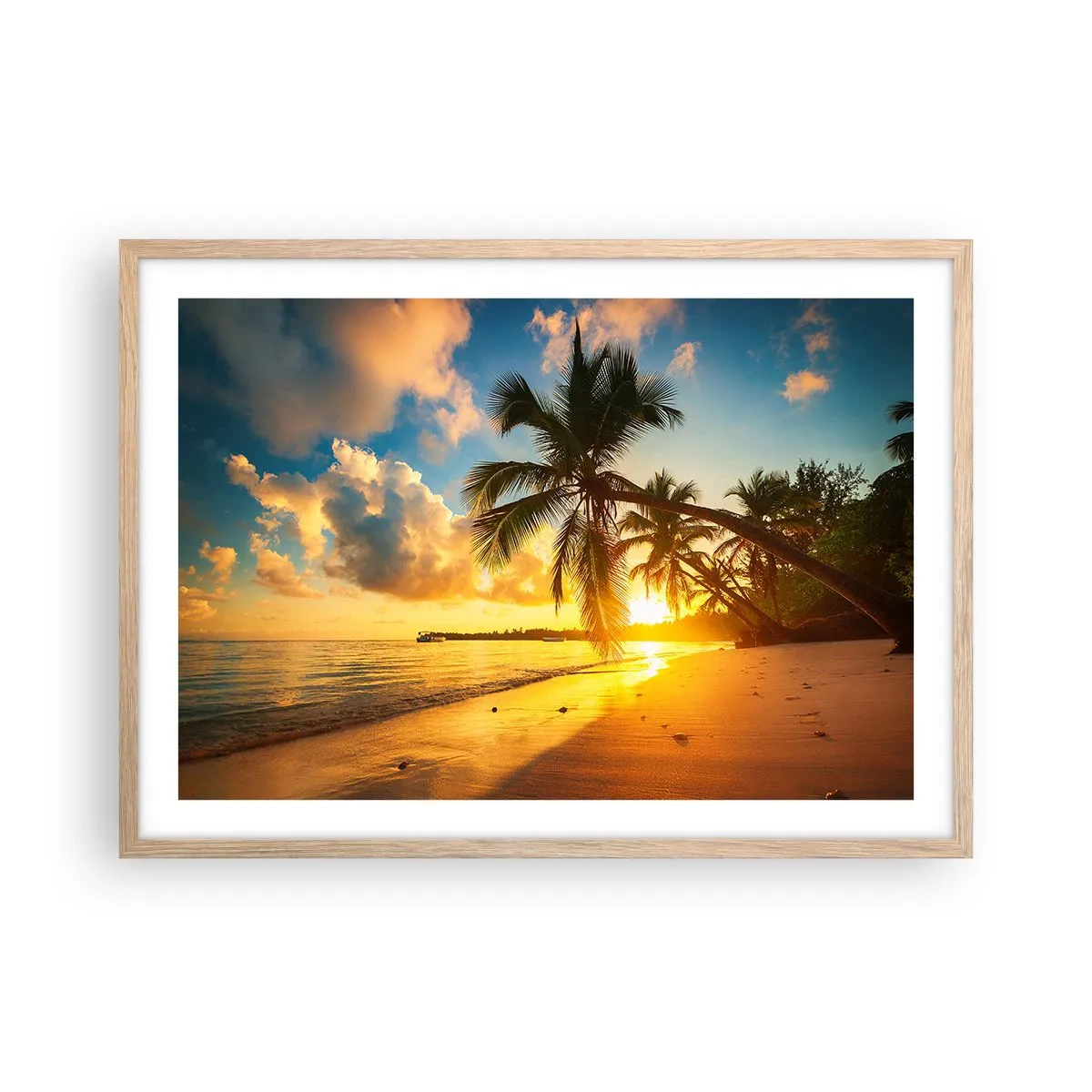 Plakat w ramie jasny dąb - Karaibskie marzenie - 70x50 cm