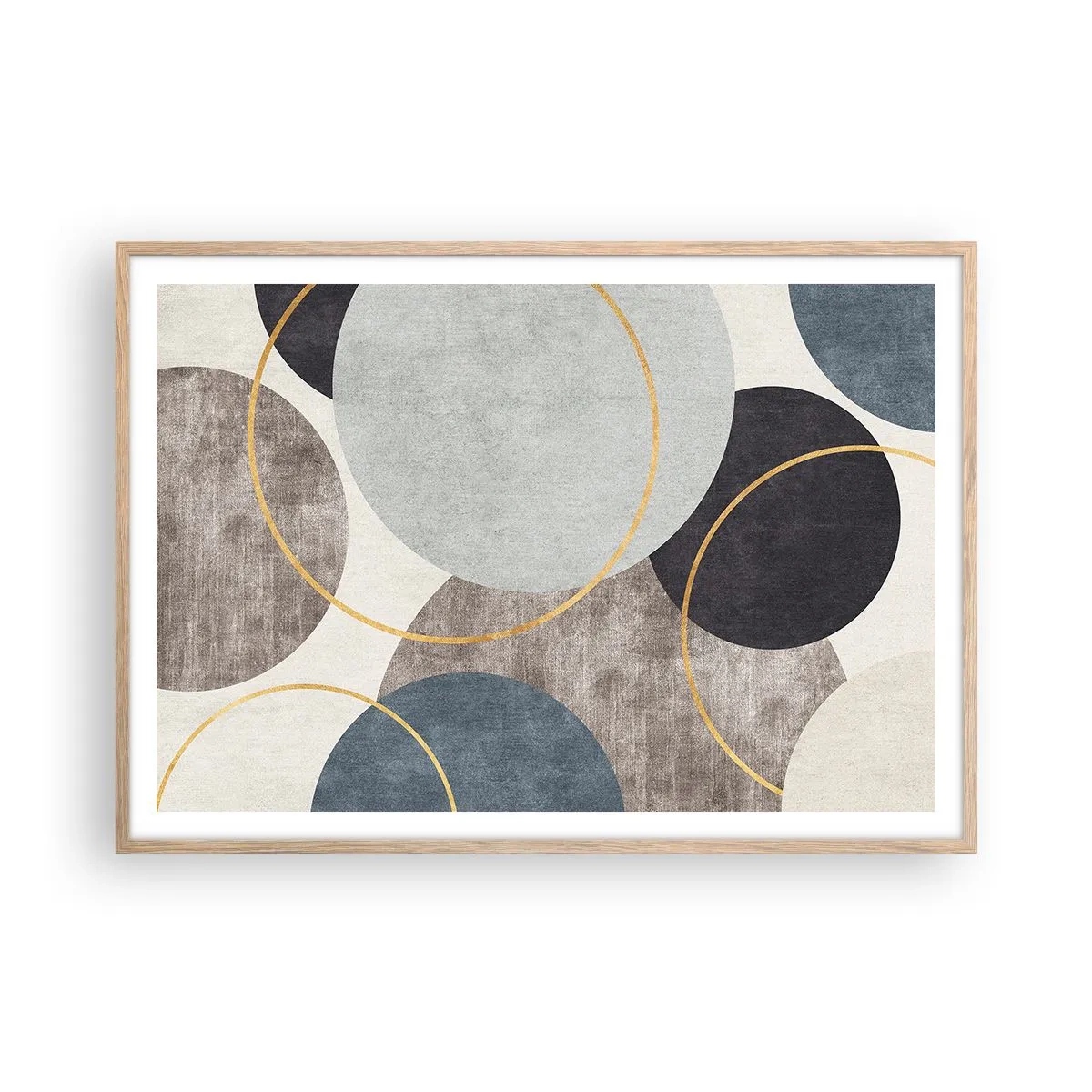 Plakat w ramie jasny dąb - Koło za kołem - 100x70 cm