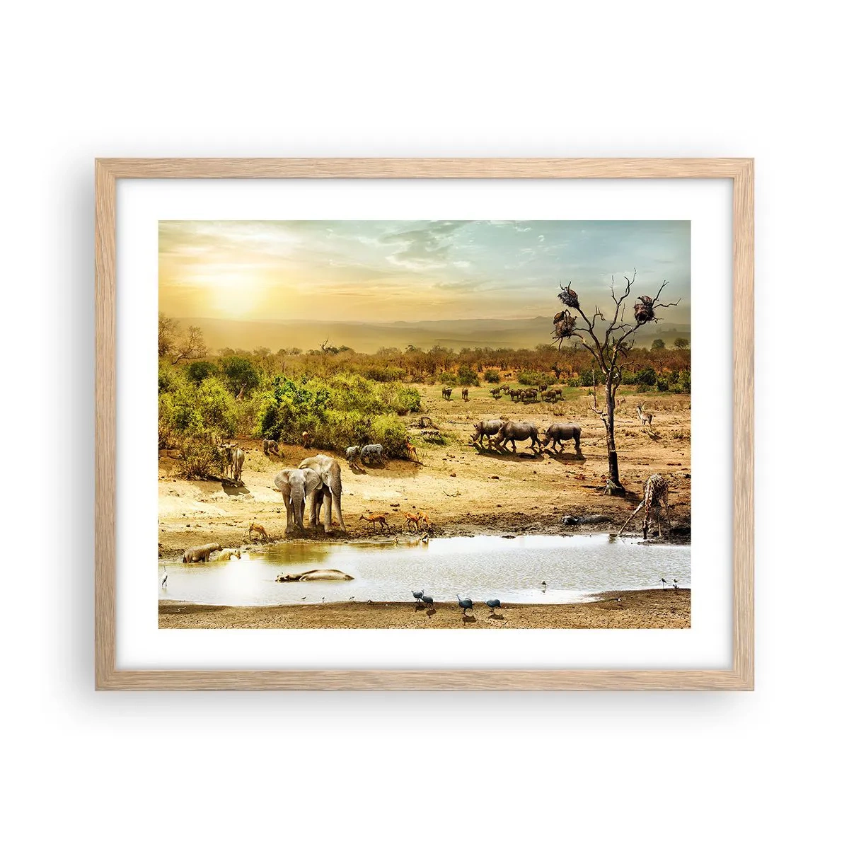 Plakat w ramie jasny dąb - "Z Edenu zaś wypływała rzeka…" - 50x40 cm